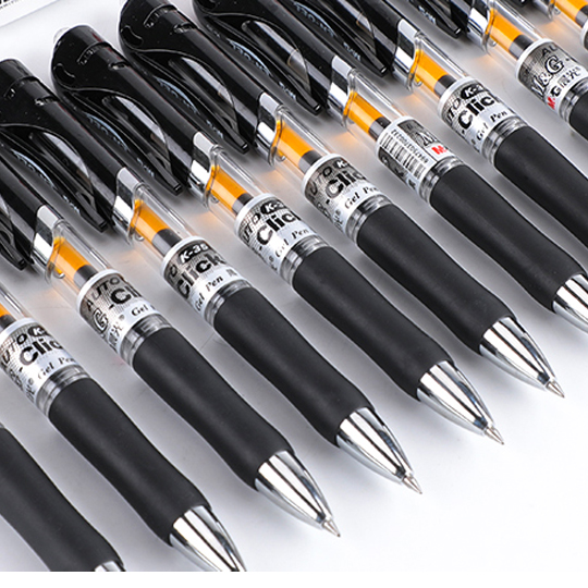 晨光文具经典款K35按动中性笔按压式办公用品会议签字笔商务高档黑色水笔墨蓝红色笔芯0.5学生刷题考试专用笔