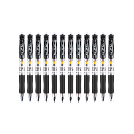 晨光文具经典款K35按动中性笔 支数12支 按压式办公用品会议签字笔商务高档黑色水笔墨蓝红色笔芯0.5学生刷题考试专用笔